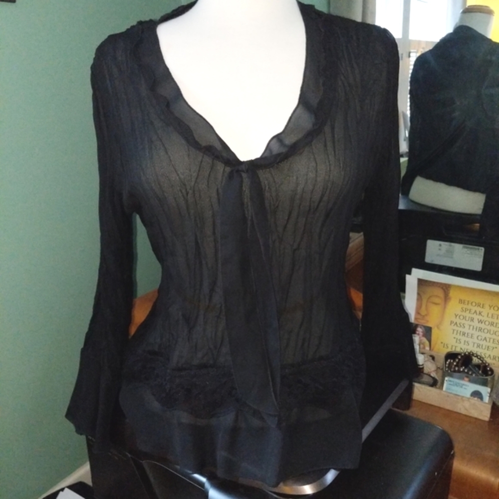 Sheer black blouse